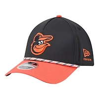 Men's New Era Black/Orange Baltimore Orioles Rope M-Crown A-Frame 39THIRTY Flex Hat