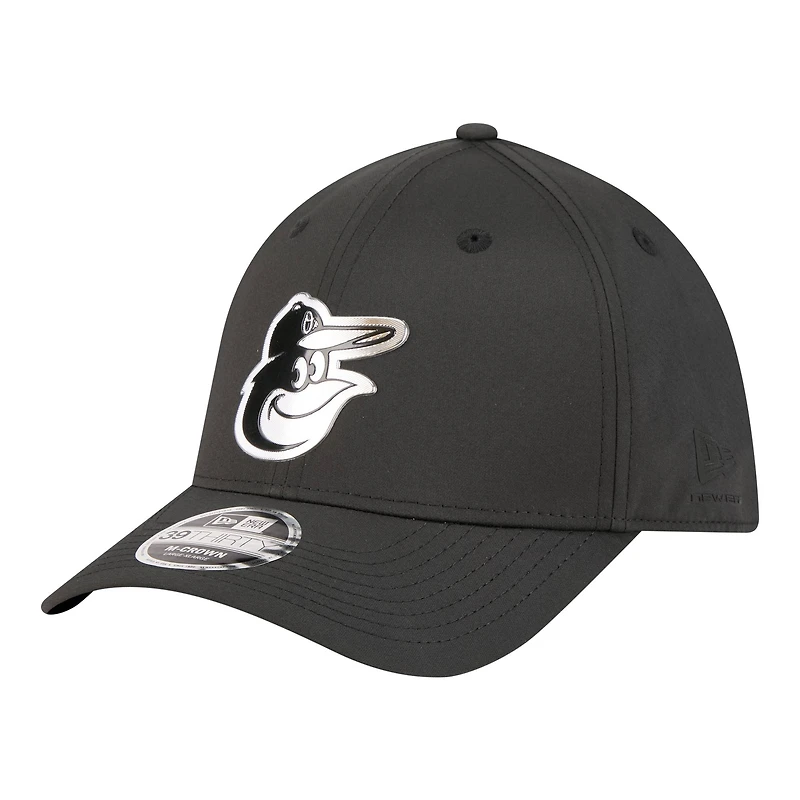 Men's New Era Black Baltimore Orioles Metallic 39THIRTY M-Crown Flex Hat