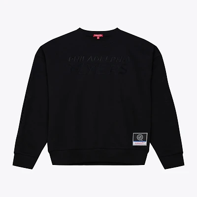 Unisex Mitchell & Ness Black Philadelphia Flyers Phantom Fleece Crew Neck Sweatshirt