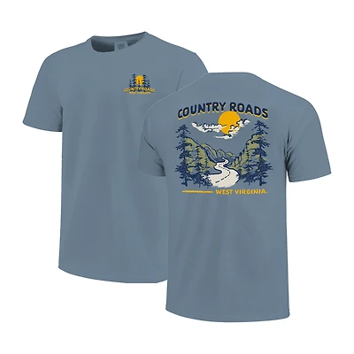 Unisex Image One Blue West Virginia Mountaineers Hyper Local Mountain Road T-Shirt