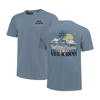 Unisex Image One  Blue Navy Midshipmen Hyper Local Naval Ship Sunset T-Shirt