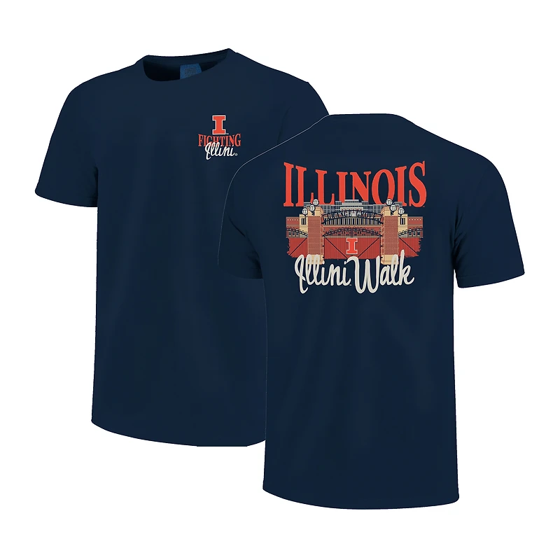 Unisex Image One  Navy Illinois Fighting Illini Hyper Local Stadium Gates T-Shirt