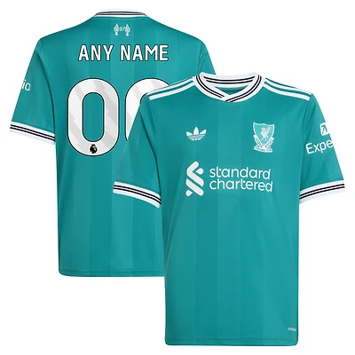 Youth adidas Green Liverpool 2025/26 Third Replica Custom Jersey