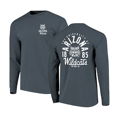 Men's Navy Arizona Wildcats Comfort Colors Mascot Overlay Long Sleeve T-Shirt