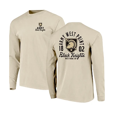Men's Natural Army Black Knights Comfort Colors Mascot Overlay Long Sleeve T-Shirt