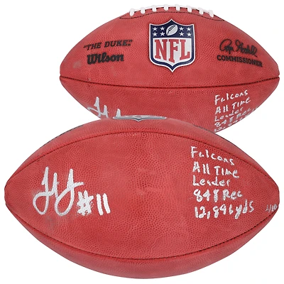 Julio Jones Atlanta Falcons Autographed Wilson Duke Full Color Football with "Falcons All Time Leader 848 Rec 12,896 Yds" Inscription