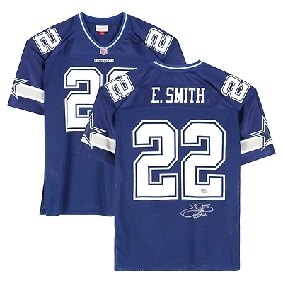 Emmitt Smith Dallas Cowboys Autographed Navy Mitchell & Ness 1996 Authentic Jersey - Signature on Fabric