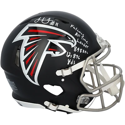 Julio Jones Atlanta Falcons Autographed Riddell Speed Authentic Helmet with "Falcons All Time Leader 848 Rec 12,896 Yds" Inscription - Limited Edition of 10
