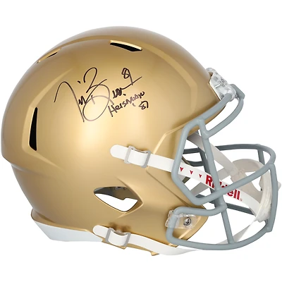Tim Brown Notre Dame Fighting Irish Autographed Riddell Speed Replica Helmet with "87 Heisman" Inscription