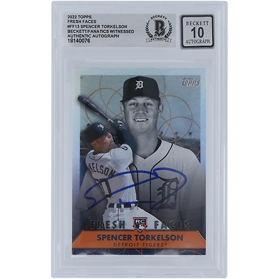 Spencer Torkelson Detroit Tigers Autographed 2022 Topps Fresh Faces #FF-13 Beckett Fanatics Witnessed Authenticated 10 Rookie Card