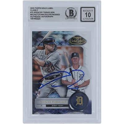 Spencer Torkelson Detroit Tigers Autographed 2022 Topps Gold Label Class 2 #75 Beckett Fanatics Witnessed Authenticated 10 Rookie Card