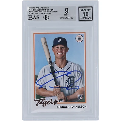 Spencer Torkelson Detroit Tigers Autographed 2022 Topps Archives #131 Beckett Fanatics Witnessed Authenticated 9/10 Rookie Card