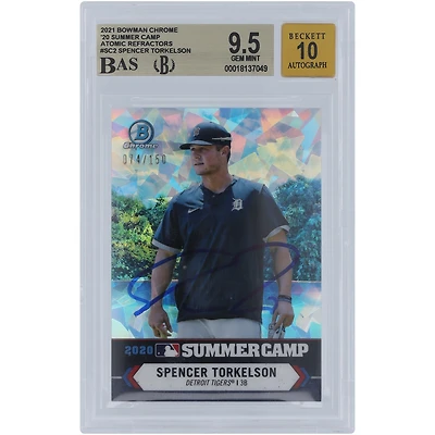 Spencer Torkelson Detroit Tigers Autographed 2021 Bowman Chrome '20 Summer Camp Atomic Refractors #SC-2 #/150 Beckett Fanatics Witnessed Authenticated 9.5/10 Card