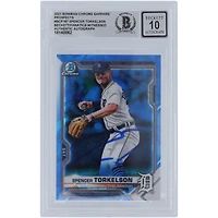 Spencer Torkelson Detroit Tigers Autographed 2021 Bowman Chrome Sapphire Prospects #BCP- Beckett Fanatics Witnessed Authenticated 10 Card