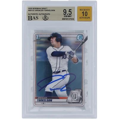 Spencer Torkelson Detroit Tigers Autographed 2020 Bowman Chrome Draft #BD-121 Beckett Fanatics Witnessed Authenticated /10 Card