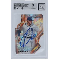 Spencer Torkelson Detroit Tigers Autographed 2021 Bowman's Best Heatwave Die Cut Atomic Refractors #HW-24 Beckett Fanatics Witnessed Authenticated 9/10 Card
