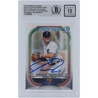Spencer Torkelson Detroit Tigers Autographed 2021 Bowman Chrome Scouts Top 100 Refractors #BTP-7 Beckett Fanatics Witnessed Authenticated 10 Card