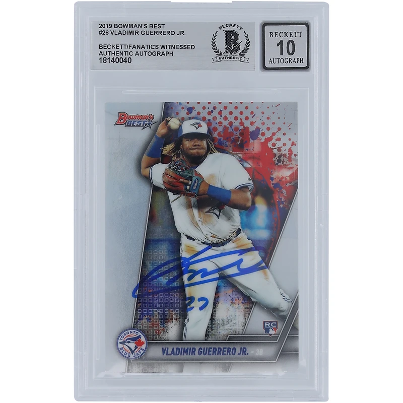 Vladimir Guerrero Jr. Toronto Blue Jays Autographed 2016 Bowman Best #26 Beckett Fanatics Witnessed Authenticated 10 Rookie Card