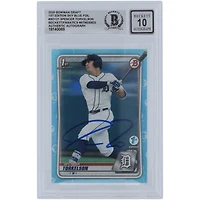 Spencer Torkelson Detroit Tigers Autographed 2020 Bowman Draft 1st Edition Sky Blue Foil #BD-121 Beckett Fanatics Witnessed Authenticated 10 Card