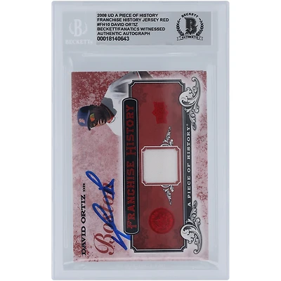 David Ortiz Boston Red Sox Autographed 2008 Upper Deck A Piece Of History Red Franchise History Jersey Relic #FH-10 Beckett Fanatics Witnessed Authenticated 10 Card