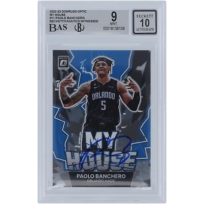 Paolo Banchero Orlando Magic Autographed 2022-23 Panini Donruss Optic My House #11 Beckett Fanatics Witnessed Authenticated 9/10 Rookie Card