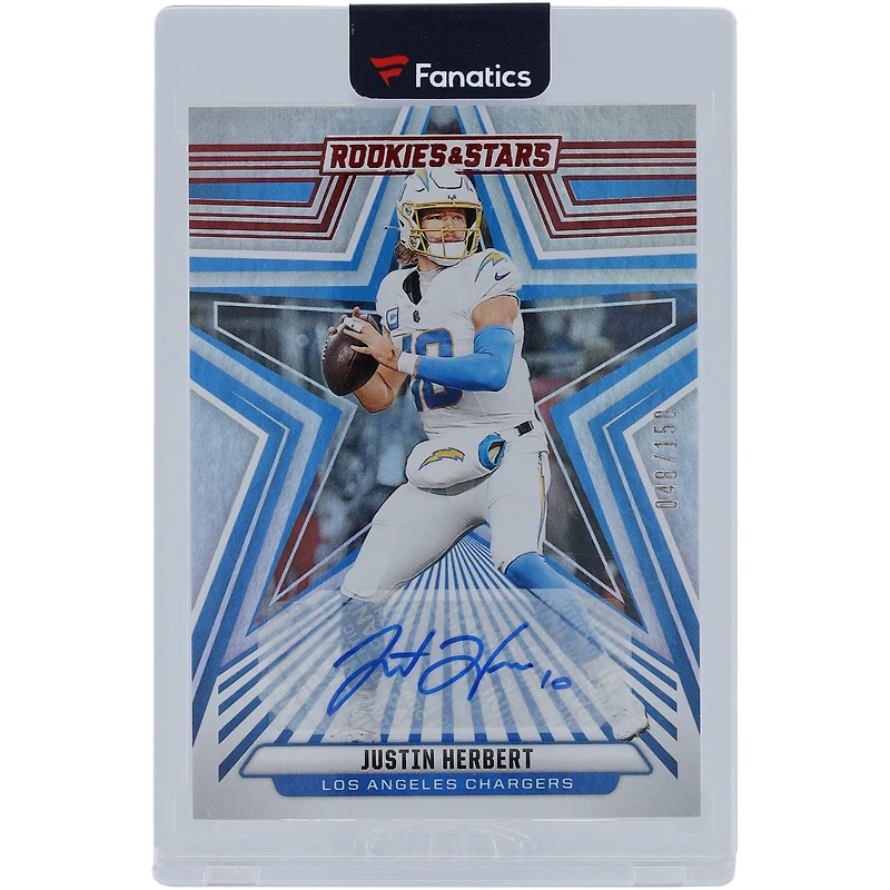 Justin Herbert Los Angeles Chargers Autographed 2024 Panini Rookies & Stars #53 #48/150 Card