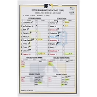 Pittsburgh Pirates Game-Used Lineup Card vs. Detroit Tigers on June 19, 2025 - Game One of Doubleheader