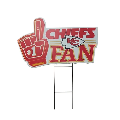 Pegasus Kansas City Chiefs 11" x 23" #1 Fan Yard Sign