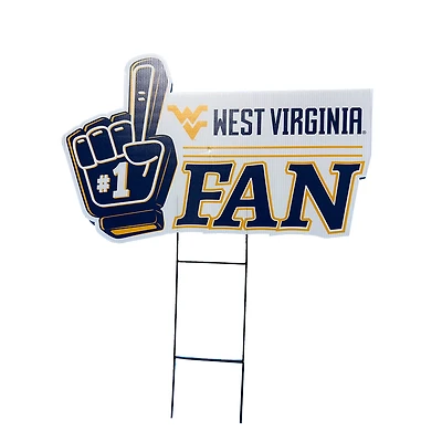 Pegasus West Virginia Mountaineers 11" x 23" #1 Fan Yard Sign