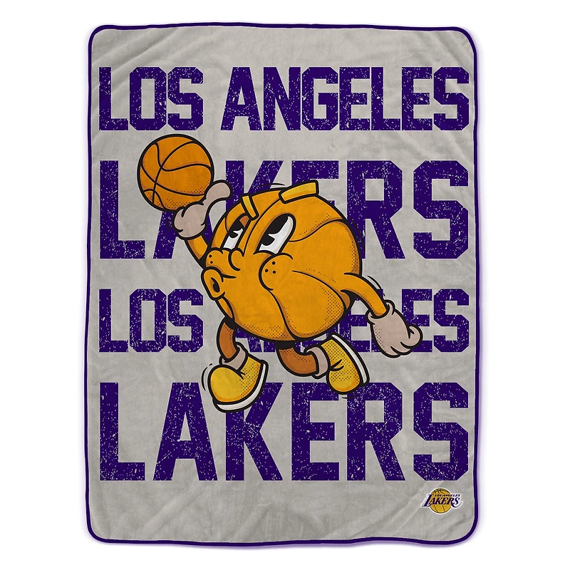 Pegasus Los Angeles Lakers 60" x 80" Cartoon Basketball Ultra Cozy Blanket