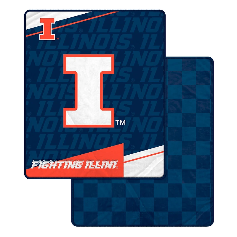 Pegasus Illinois Fighting Illini 60" x 70" Diagonal Ghost Checkered Double-Sided Blanket
