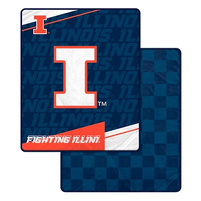Pegasus Illinois Fighting Illini 60" x 70" Diagonal Ghost Checkered Double-Sided Blanket