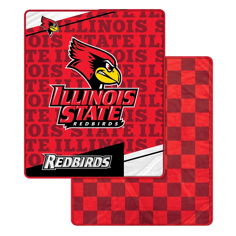 Pegasus Illinois State Redbirds 60" x 70" Diagonal Ghost Checkered Double-Sided Blanket