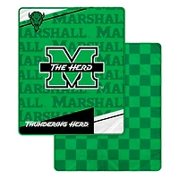Pegasus Marshall Thundering Herd 60" x 70" Diagonal Ghost Checkered Double-Sided Blanket