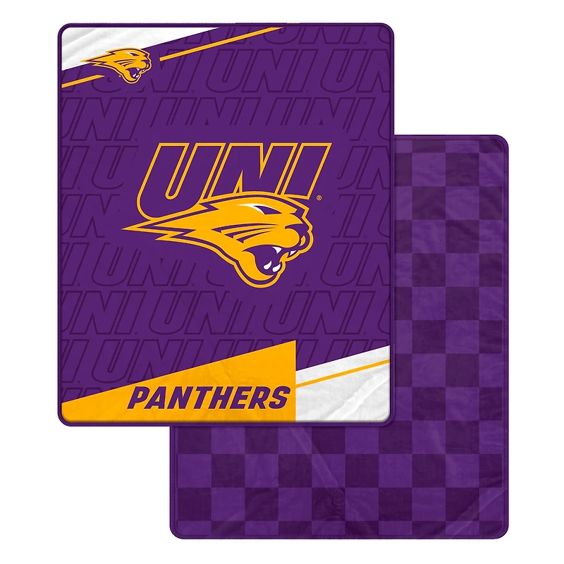 Pegasus Northern Iowa Panthers 60" x 70" Diagonal Ghost Checkered Double-Sided Blanket