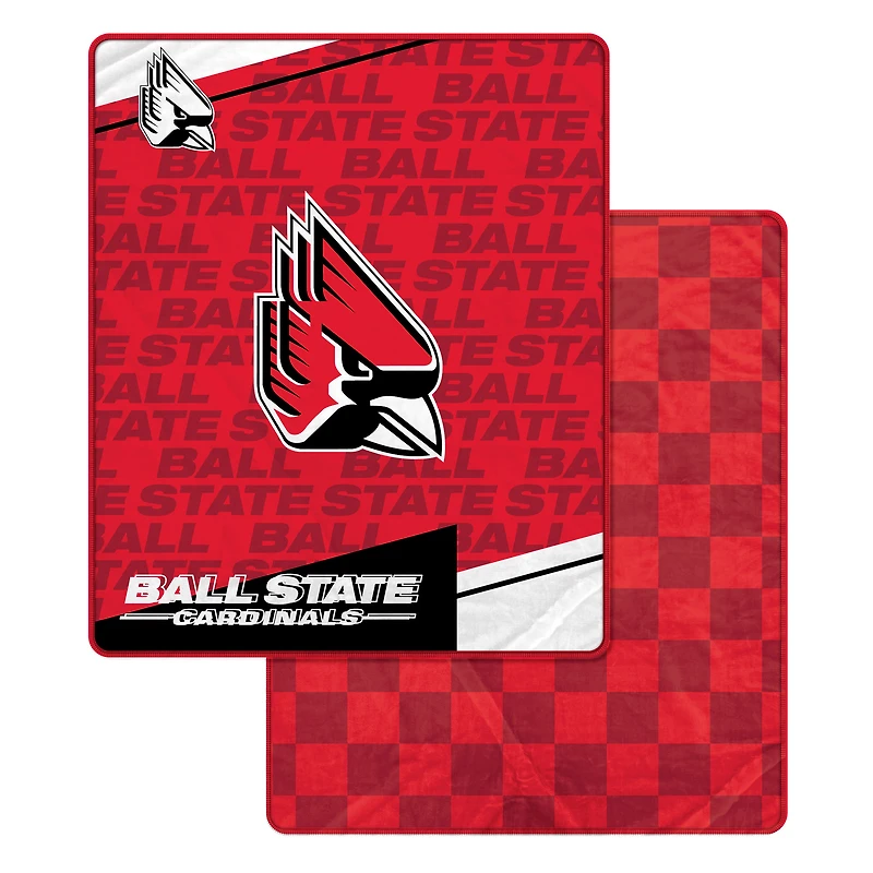 Pegasus Ball State Cardinals 60" x 70" Diagonal Ghost Checkered Double-Sided Blanket