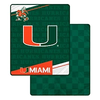 Pegasus Miami Hurricanes 60" x 70" Diagonal Ghost Checkered Double-Sided Blanket