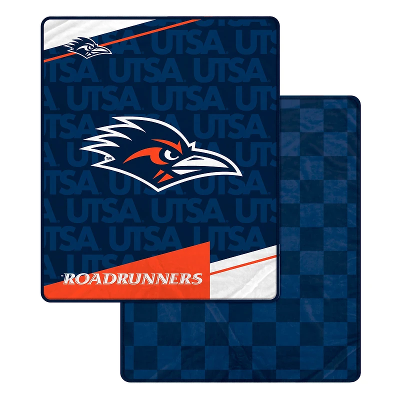 Pegasus UTSA Roadrunners 60" x 70" Diagonal Ghost Checkered Double-Sided Blanket