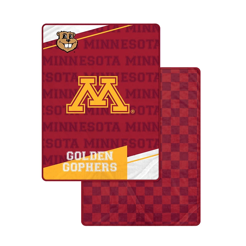 Pegasus Minnesota Golden Gophers 60" x 80" Diagonal Ghost Checkered Two-Sided Blanket