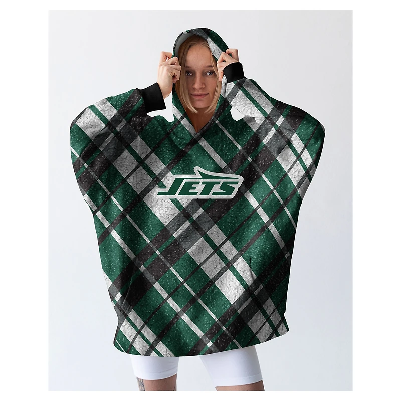 Pegasus New York Jets 34" x 34" Digital Dash Sherpa Hooded Fan Cape