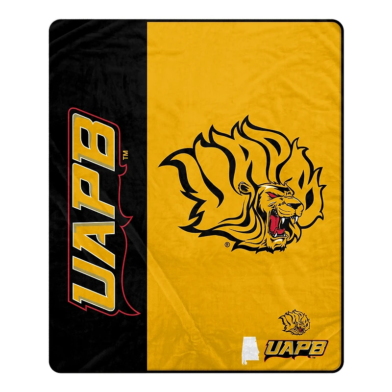 Pegasus Arkansas Pine Bluff Golden Lions 50" x 60" Endzone Ultra Soft Throw Blanket