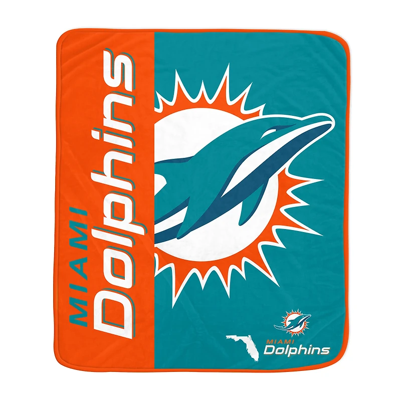 Pegasus Miami Dolphins 50" x 60" Endzone Ultra Soft Throw Blanket