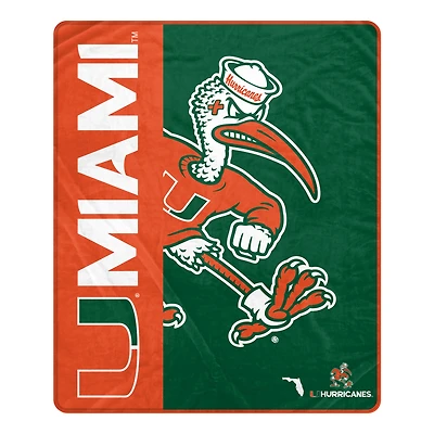 Pegasus Miami Hurricanes 50" x 60" Endzone Ultra Soft Throw Blanket