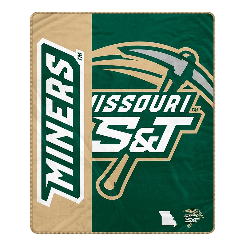 Pegasus Missouri S&T Miners 50" x 60" Endzone Ultra Soft Throw Blanket