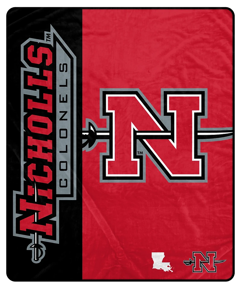 Pegasus Nicholls State Colonels 50" x 60" Endzone Ultra Soft Throw Blanket