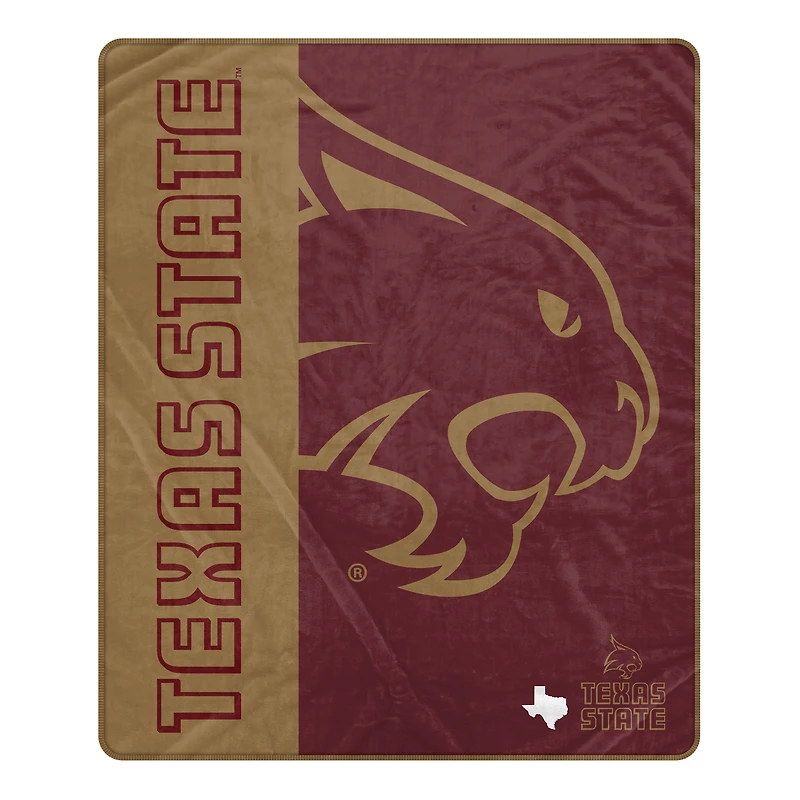 Pegasus Texas State Bobcats 50" x 60" Endzone Ultra Soft Throw Blanket