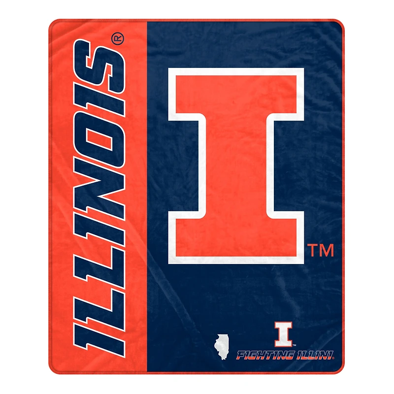 Pegasus Illinois Fighting Illini 50" x 60" Endzone Ultra Soft Throw Blanket