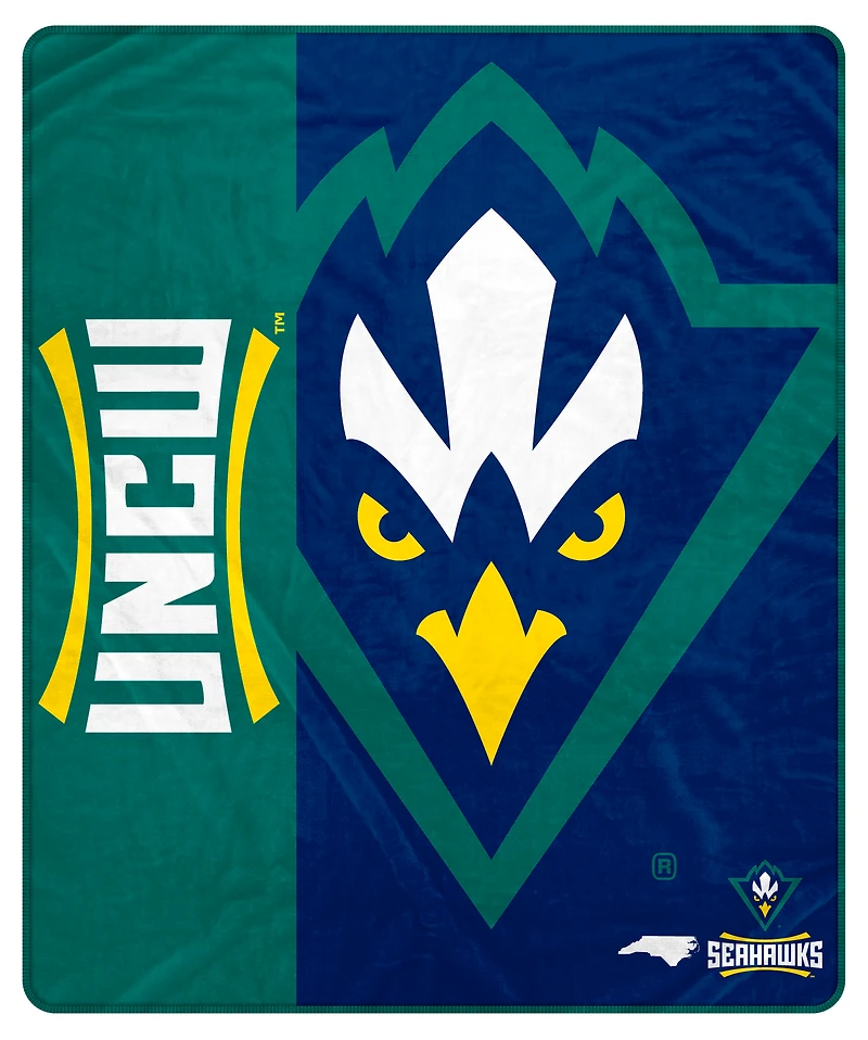 Pegasus UNC Wilmington Seahawks 50" x 60" Endzone Ultra Soft Throw Blanket