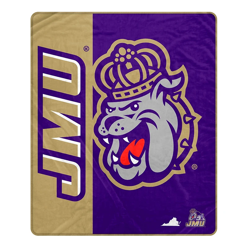 Pegasus James Madison Dukes 50" x 60" Endzone Ultra Soft Throw Blanket