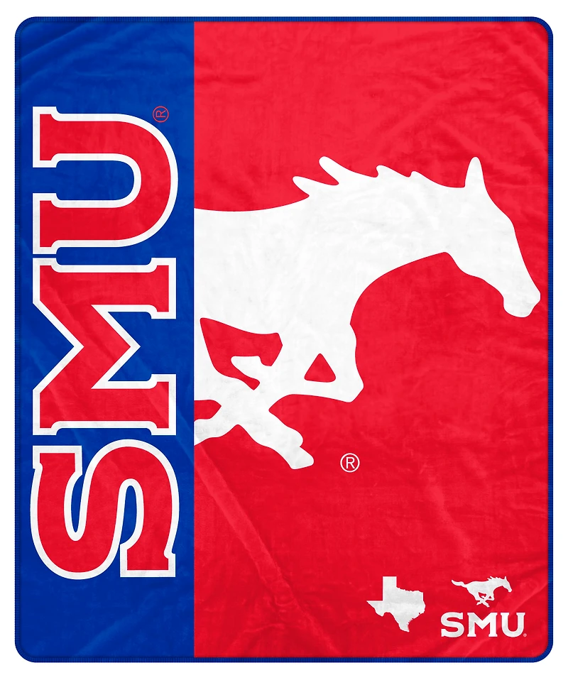 Pegasus SMU Mustangs 50" x 60" Endzone Ultra Soft Throw Blanket